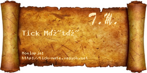 Tick Máté névjegykártya